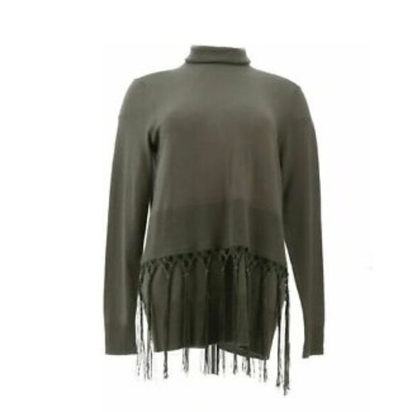 DG2 Fringe Fully Fashioned Turtleneck 634-891 - Picture 3 of 5